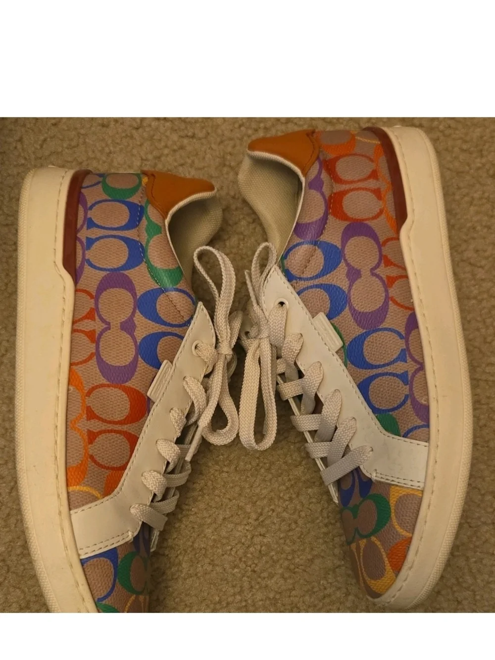 Coach Lowline Coated Canvas Sneakers in Tan Multi